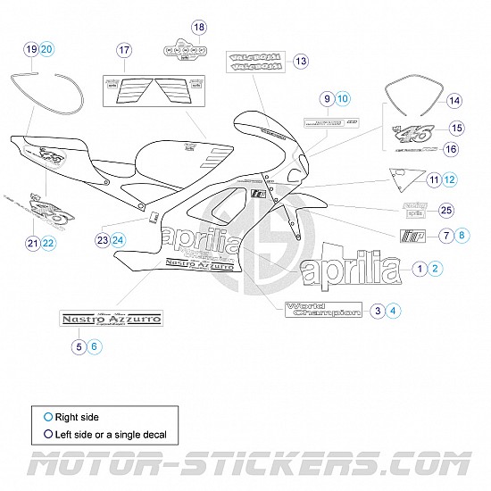 Aprilia rs deals 125 decal kit